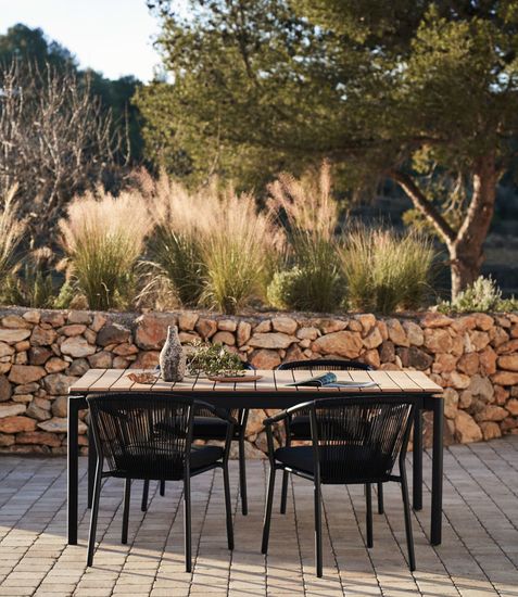 Xelida Садовый стул из алюминия и черного шнура Испания La Forma