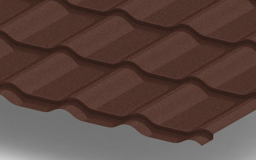 Металлочерепица Ламонтерра -Х VikingMP-E  0,5 мм 8017-Шоколадно-коричневый