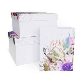 Коробка Прямоугольник 21*17*11см Геометрия цветов