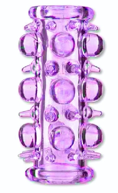 Фиолетовая насадка на пенис с шипами и шишечками (Цвет: сиреневый)