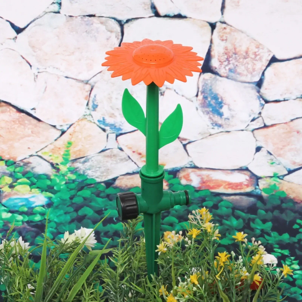 Разбрызгиватель «Подсолнух» на колышке, 33см, красный, б/с разъем ДоброСад