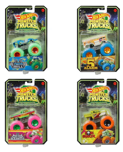 Hot Wheels Машинка светится в темноте монстр-трак в ассорт. (Mattel)