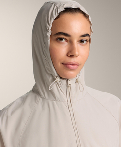 Oysho Водонепроницаемая длинная ветровка, экрю