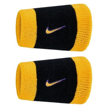 Напульсник теннисный Nike Swoosh Double-Wide 2P - black/court purple/university gold