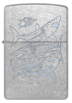 Зажигалка Zippo Guy Harvey с покрытием Street Chrome, латунь/сталь, серебристая, 38x13x57 мм