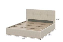 Кровать двойная №4 с основанием Лайт бежевый