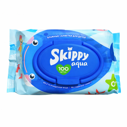 SKIPPY AQUA — влажные салфетки детские, 100 шт