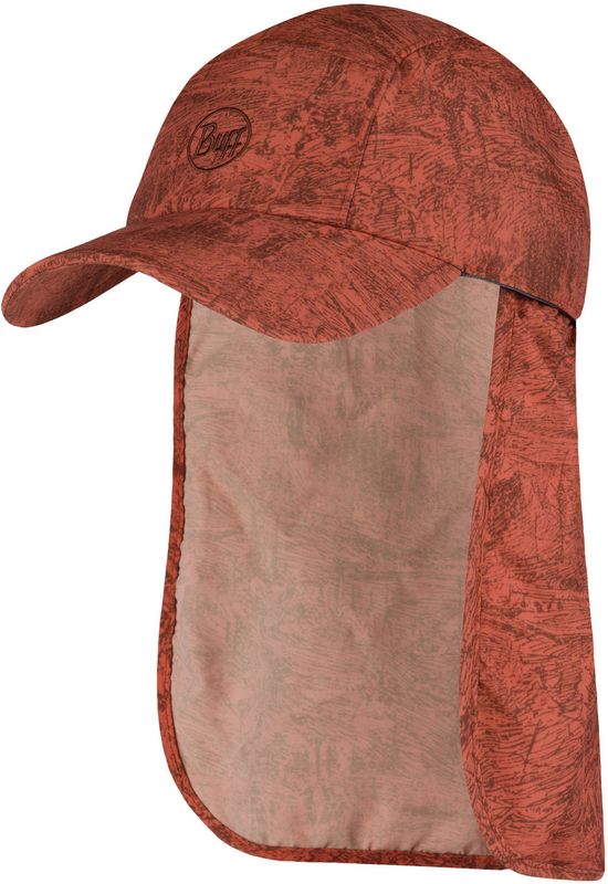 Кепка с защитой шеи от солнца Buff Bimini Cap Zinc Terracotta Фото 1