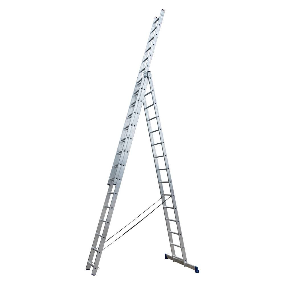 Лестница алюминиевая STAIRS ПРОФИ трехсекционная 16 ступеней (ALP316)