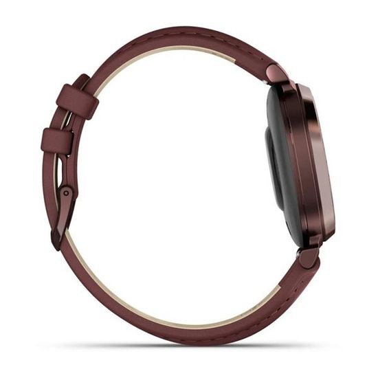 Умные часы Garmin Lily 2 Classic темно-бронзовые с шелковичным кожаным ремешком