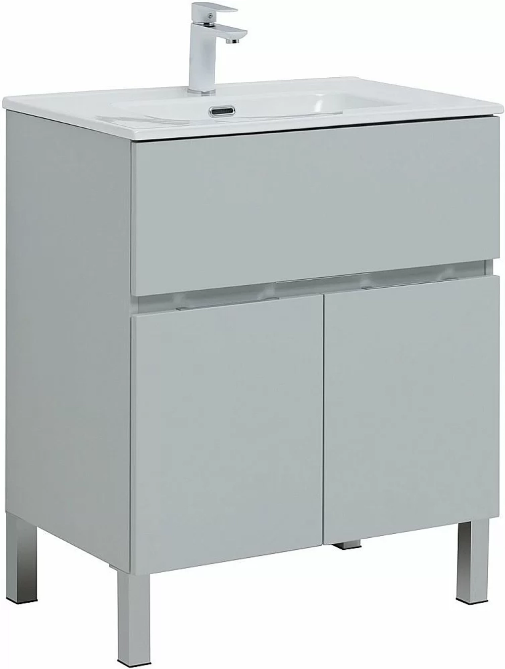 Тумба с раковиной Aquanet Алвита New 303899 70 серый