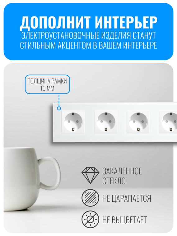 Рамка электроустановочная стеклянная Smart Aura серия Classic
