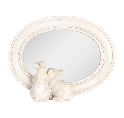 Зеркало настольное "Кролики" 22x5x17см Поликерамика,зеркало