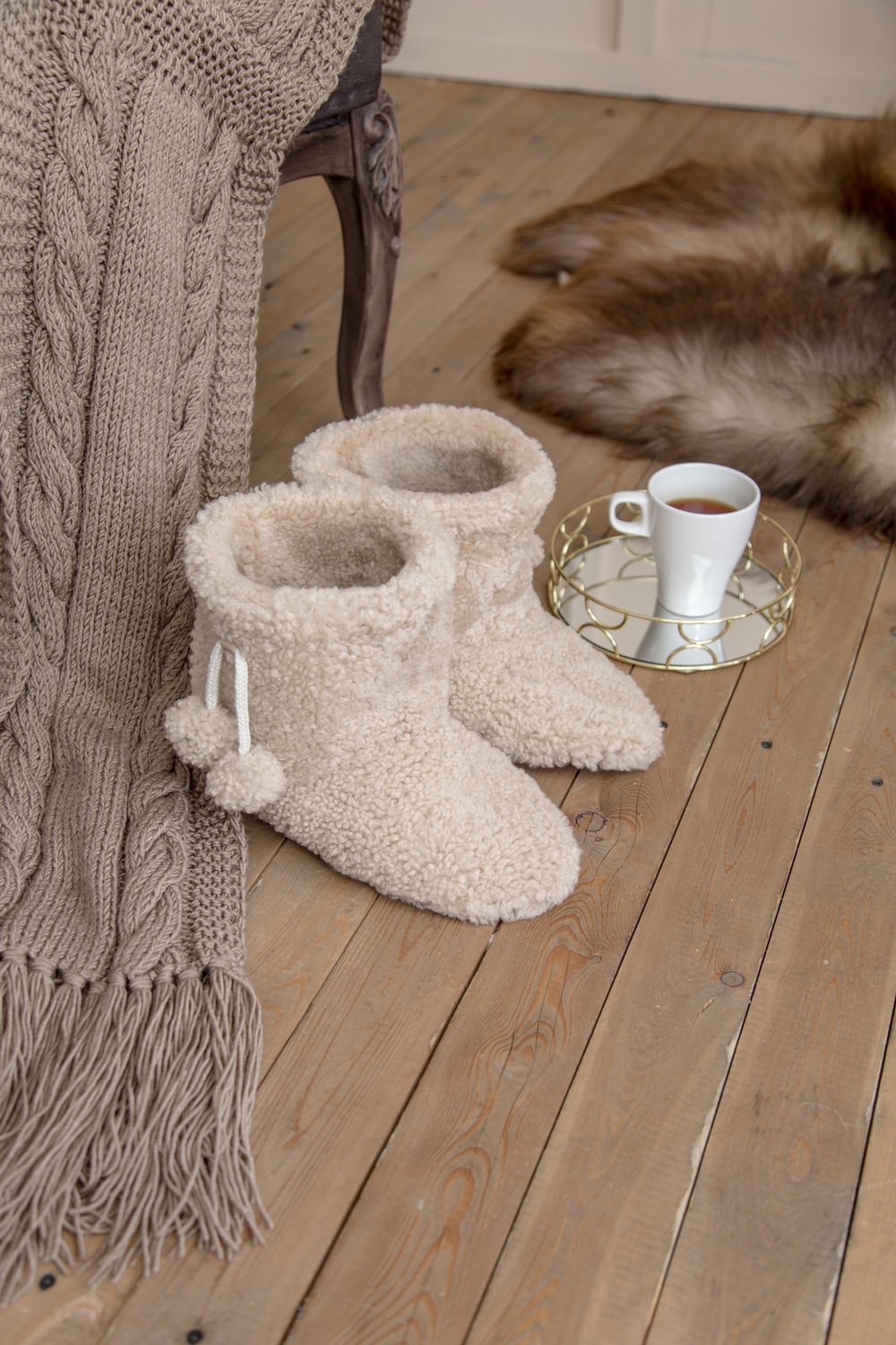 домашние сапожки из овчины