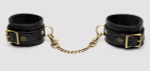 Черные оковы на ноги Bound to You Faux Leather Ankle Cuffs (Цвет: черный)