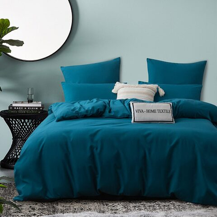 Комплект постельного белья Однотонный Сатин «Бирюзовый штиль»