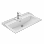 Тумба под раковину, ЛЕОН, 80, Н, дуб, белый, (напольная, 3 ящика) (фабиа)