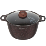 Кастрюля алюминий, антиприг, 6 л, с крыш, Kukmara, Granit Ultra, кга62а, красн