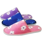 Тапочки домашние женские «Цветы и звёзды» верх флис, подклад-бязь 39р