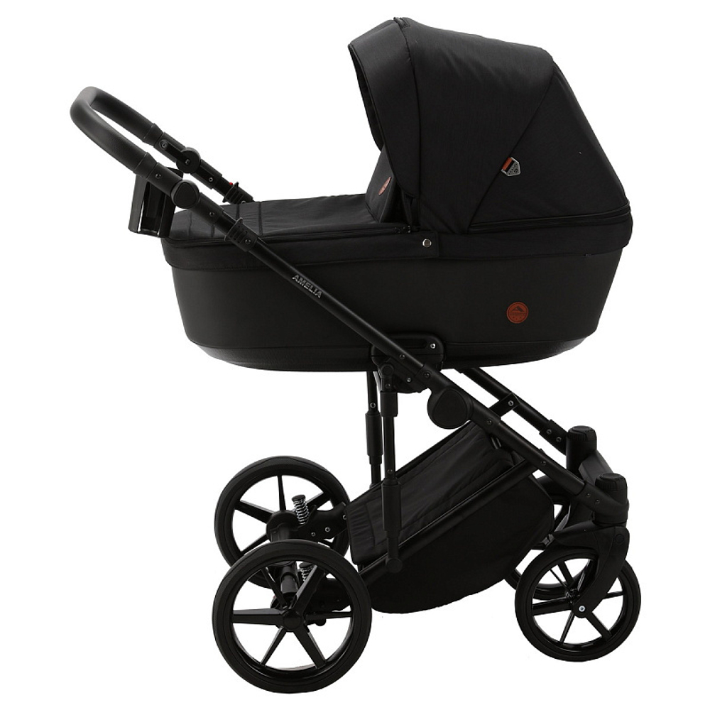 Детская коляска Adamex Amelia 2 в 1 AM238-TIP (ЧЕРН+ЧЕРН.КОЖА)