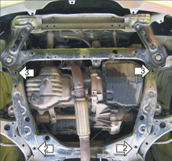 Защита картера Двигателя, КПП. 2 мм, Сталь. для Toyota Camry 2001-2006 MOTODOR.02508