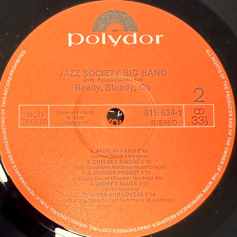 Jazz Society Big Band ‎– Ready, Steady, Go ! (Финляндия 1983г.)