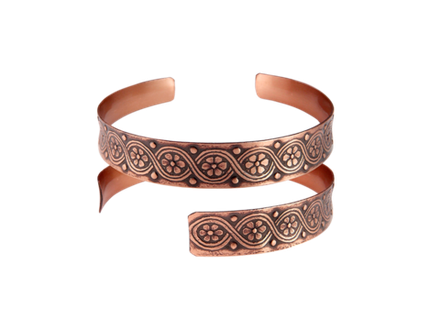 Медный браслет, пластинчатый. Длина 17 - 18 см