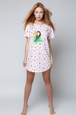 Сорочка Tukan с забавным принтом (Размер: S-M-L) (Цвет: нежно-розовый)