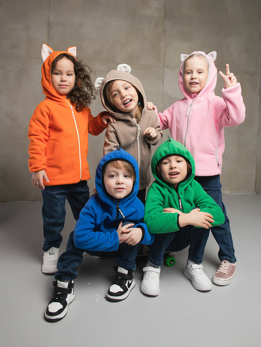 Толстовка флисовая "Дино" синий