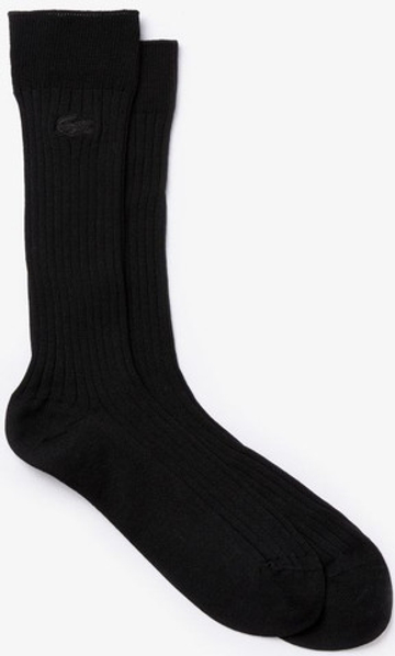 Теннисные носки Lacoste Men's Ribbed Cotton Blend Socks 1P - черный