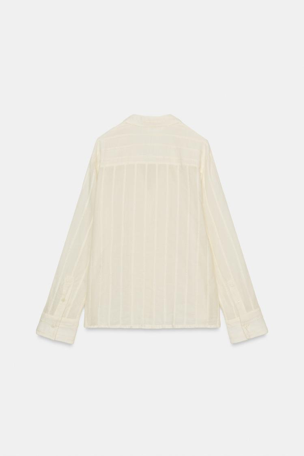 ZARA РУБАШКА В ПОЛОСКУ ZW COLLECTION, ЭКРЮ