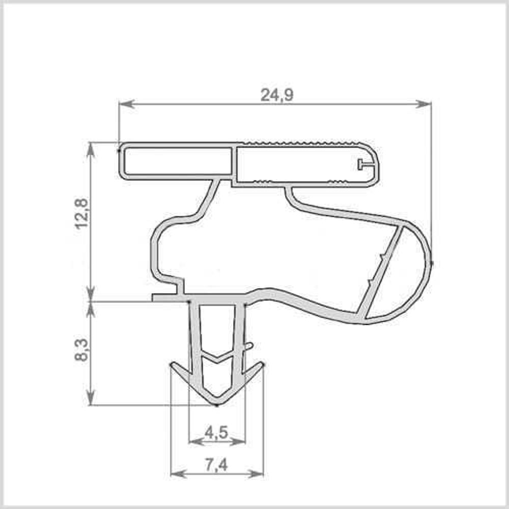 Уплотнитель для холодильника BOSCH KGV36Z35/01 х.к 1000*580 мм(036)