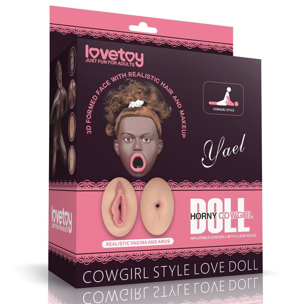 Темнокожая секс-кукла с реалистичными вставками Cowgirl Style Love Doll (Цвет: коричневый)