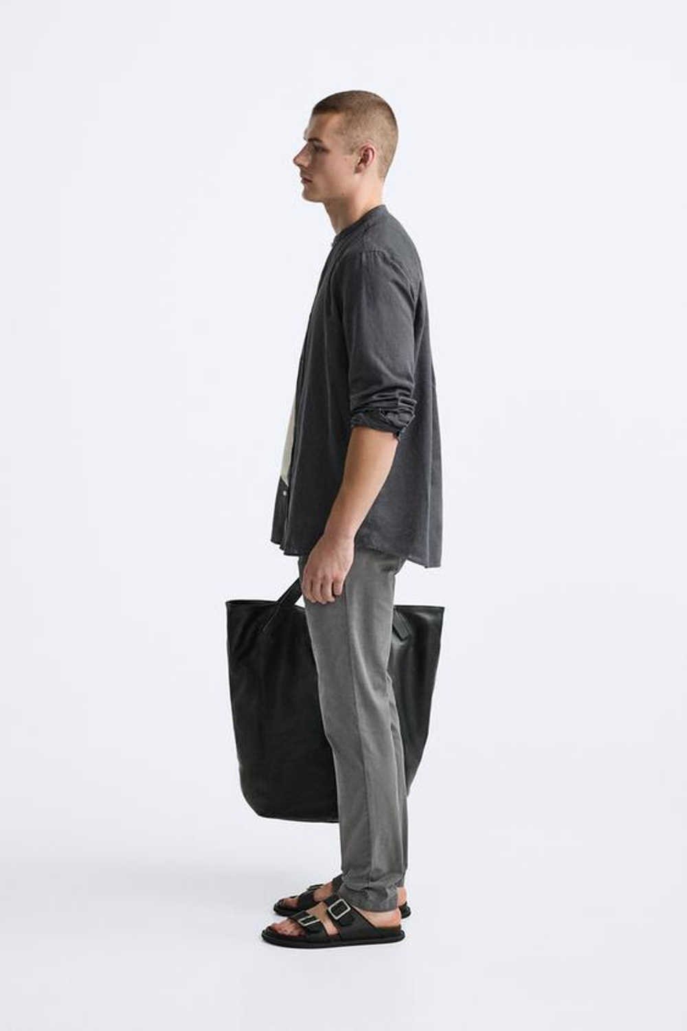 ZARA БРЮКИ ЧИНОС SKINNY FIT, ТЕМНО-СЕРЫЙ