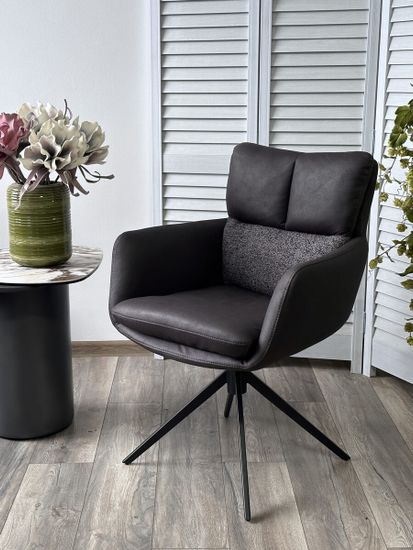 Стул LUIS 360 град. поворот Серый Maison 99# / OTE COBBLE 457 / черный каркас