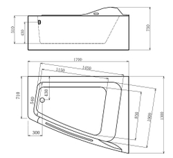 Акриловая ванна Gemy G9056 O R