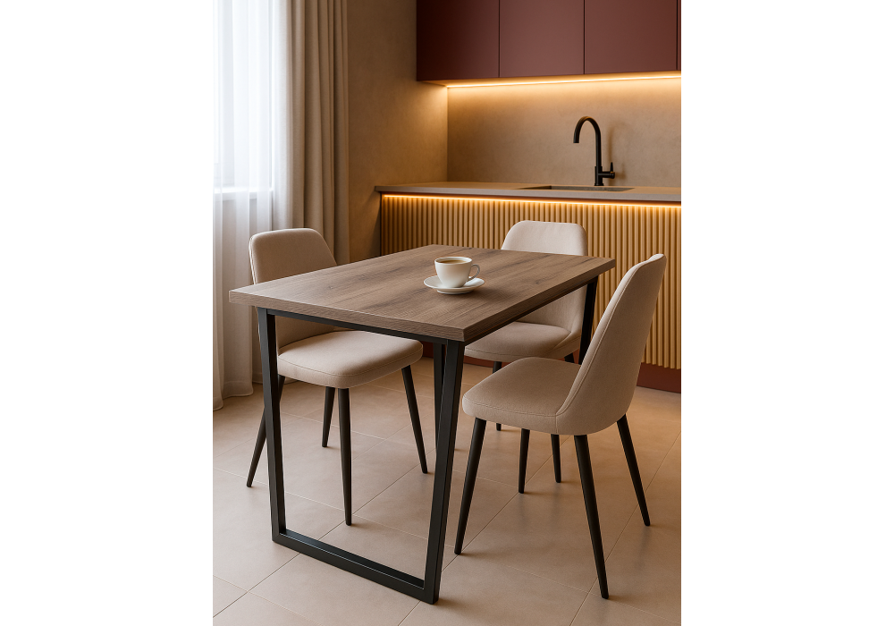 Стол деревянный Woodville Эльпатия 110 дуб велингтон, черный матовый