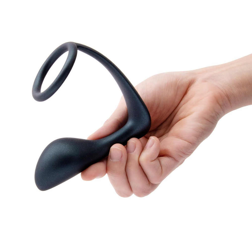 Эрекционное кольцо b‑Vibe Ringer с простатным плагом, 10,5 см