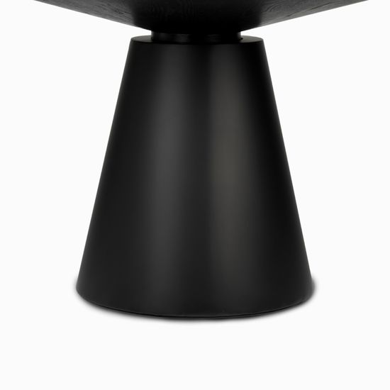 Обеденный стол Glo диаметр 120 ножка сталь, столешница черное дерево