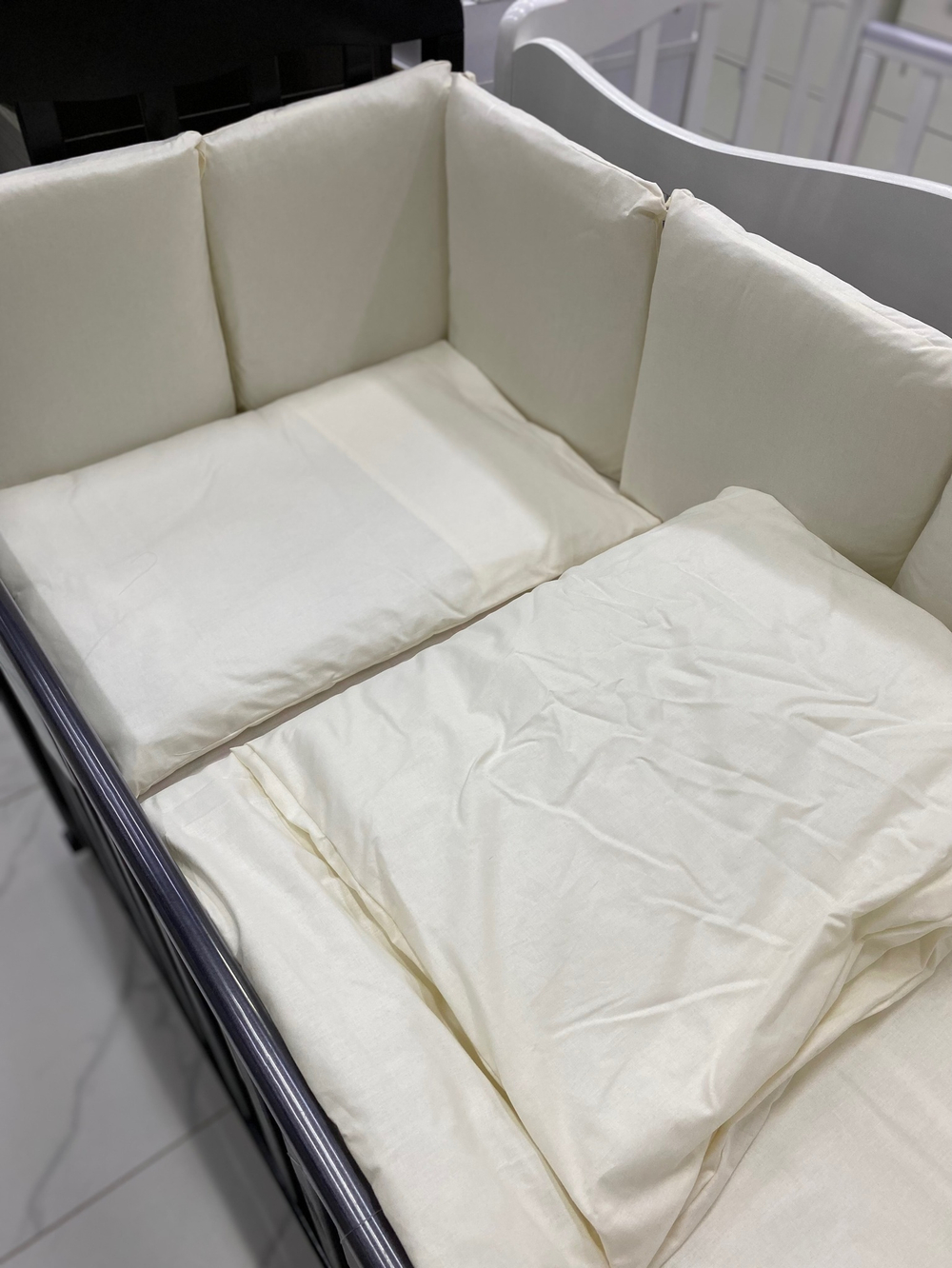 Комплект в кроватку 6-ти предметный "ПОДУШЕЧКИ" (бежевый цвет), поплин