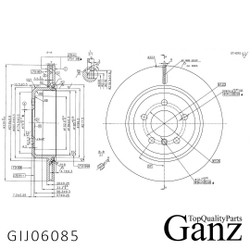 Диск тормозной задний с покрытием BMW 5:F07/F10/F11 7:F02/F04 GANZ GIJ06085