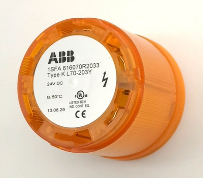 Сигнальная проблесковая лампа желтая ABB KL70-203Y, 24 В DC (ксеноновая лампа вкл.) 1SFA616070R2033