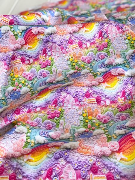 ИМИТАЦИЯ ЦВЕТОЧНОЙ ВЫШИВКИ #1, отрез 0,85 % хлопок Handmade Fabrics 5