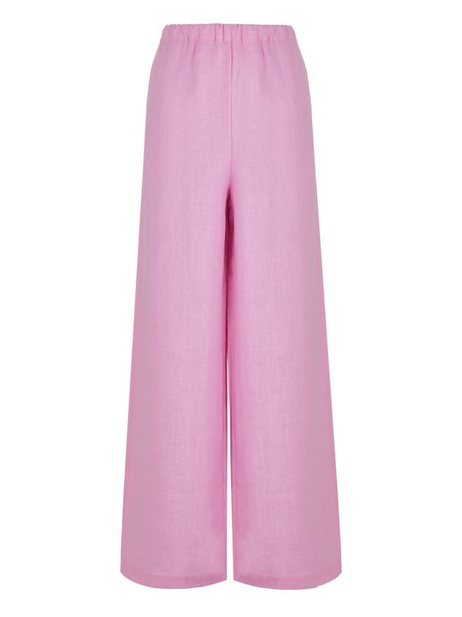 Брюки linen — Candy pink