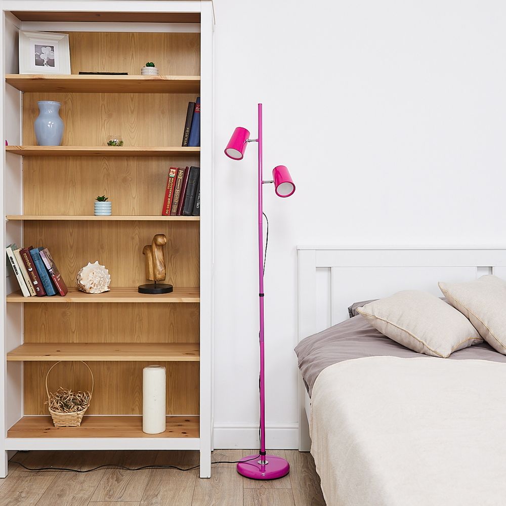 ULM-T600 2х6W-4500K-DIM RED Торшер напольный светодиодный. 2х6W. Сенсорный выключатель. Диммер. Красный. ТМ Uniel