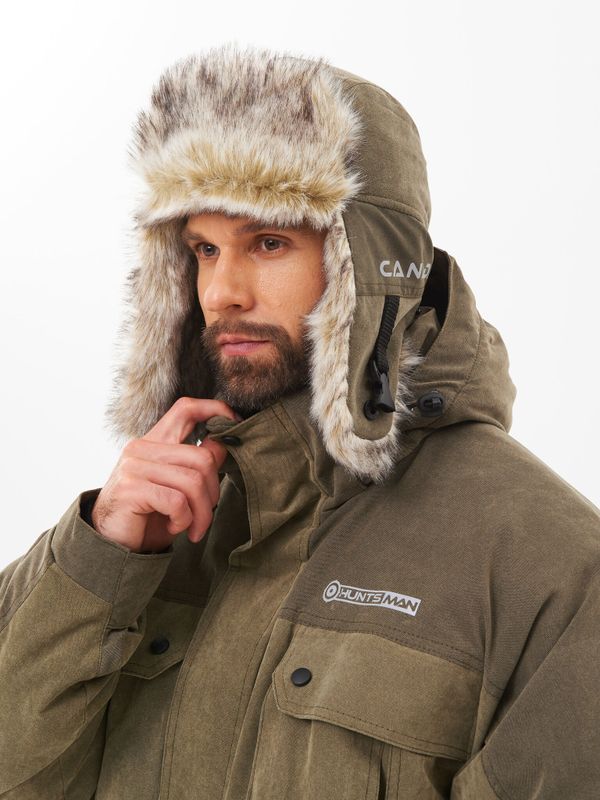 Шапка ушанка зимняя Канада ткань Finlandia цвет Хаки