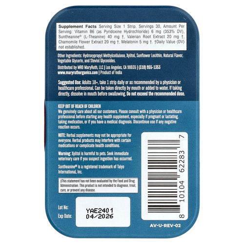 MaryRuth's, Полоски для растворения сна, клюква, 30 полосок