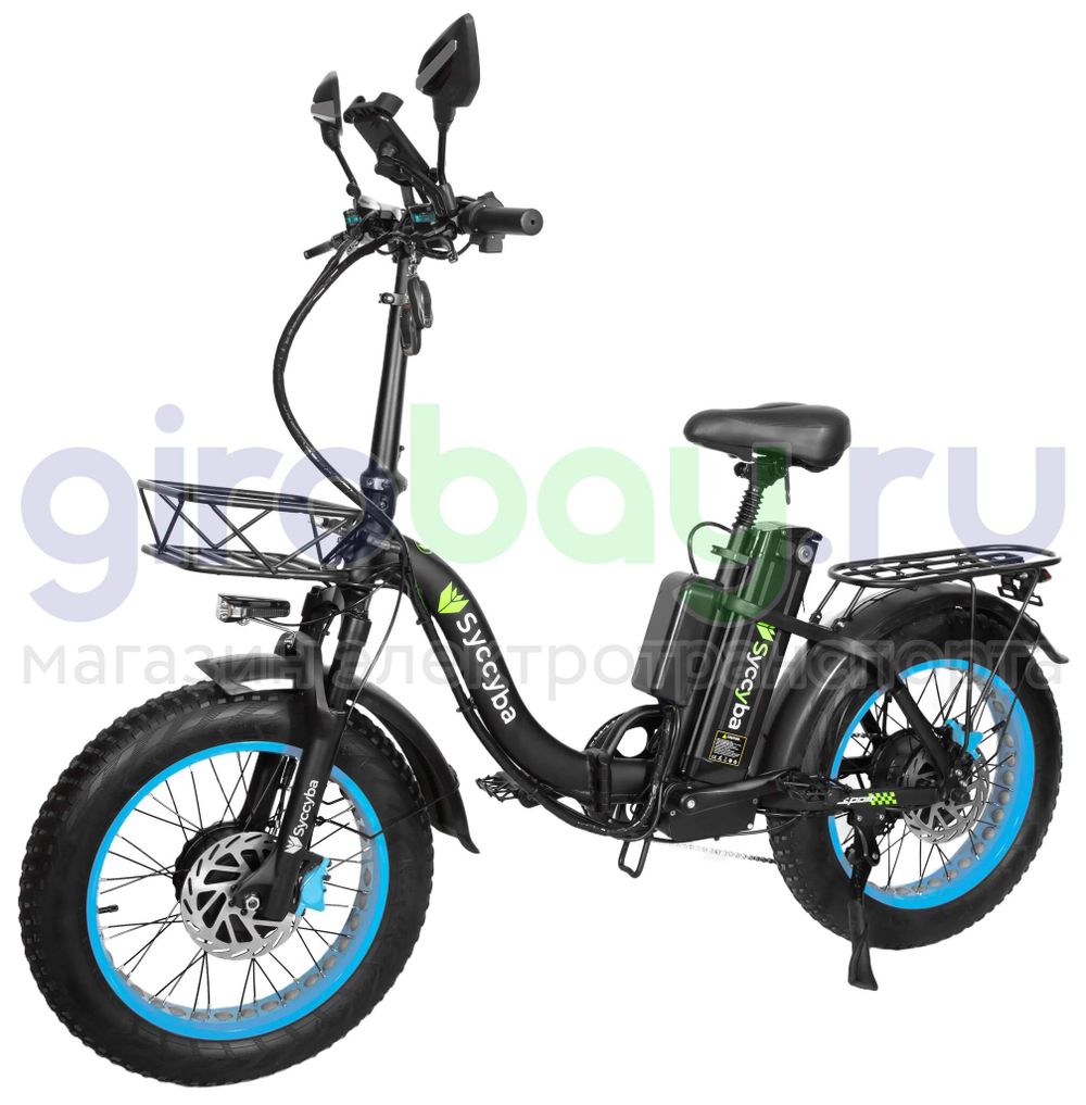 Электровелосипед Syccyba F11 Pro Dual 48V/20Ah (полный привод) - Синий обод фото №1
