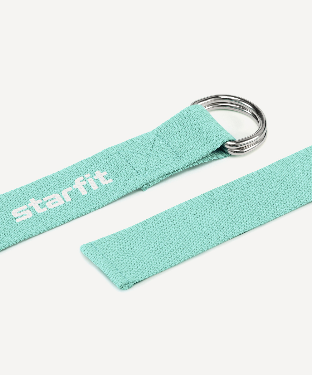 Ремень для йоги YB-100 183 см, хлопок, мятный