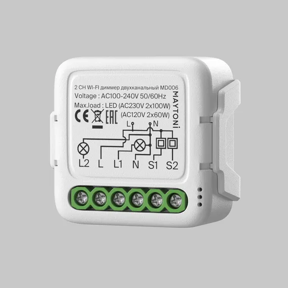 Wi-Fi диммер двухканальный 200Вт Lighting control md006